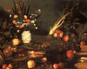 米开朗基罗梅里西德卡拉瓦乔 - 有花和水果的静物