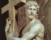 米开朗基罗 - Christ Carrying the Cross, detail, marble sculpture
