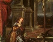 提香 - St. Catherine of Alexandria at Prayer