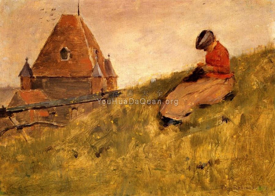 cliff painting,cave paintings 信息: canvas painting, 47501-robinson, theodore-on the cliff