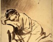 伦勃朗 : Young Woman Sleeping