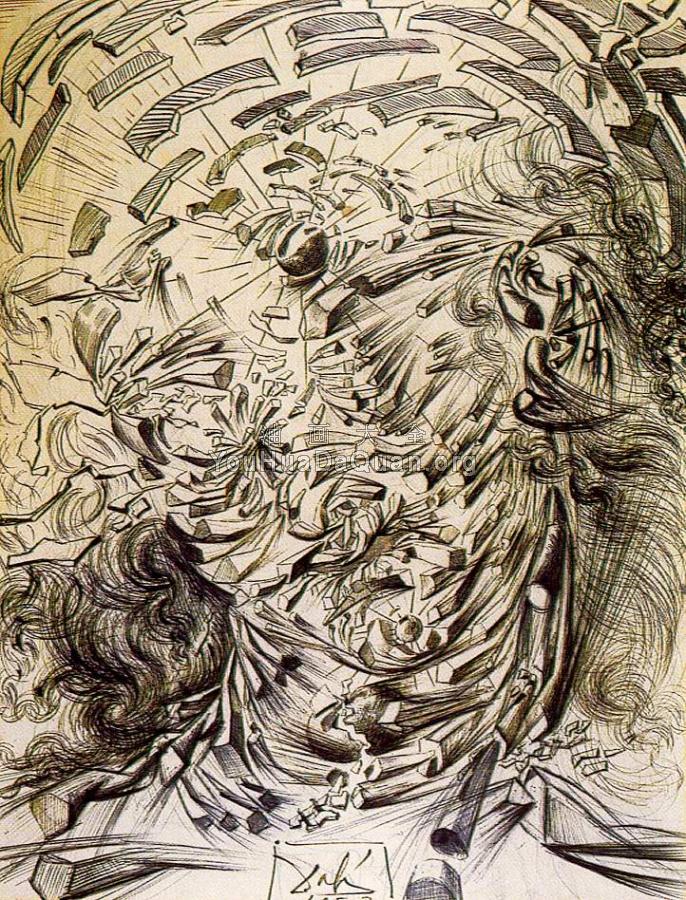 天使的核头 - 萨尔瓦多·达利 - 世界著名画家画作欣赏 - 油画艺术中心
