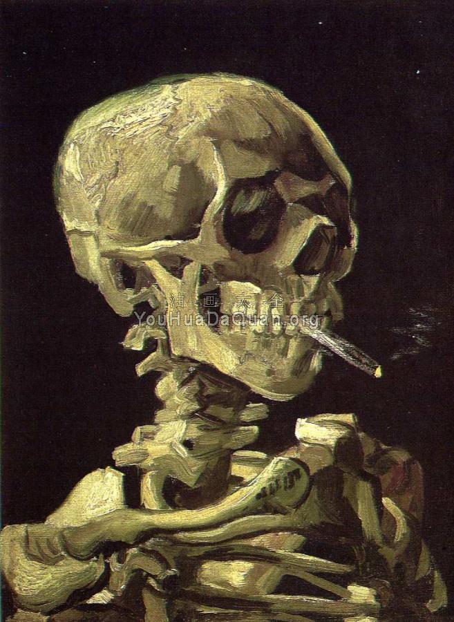 78+ 图片 煙人体 艺术 新的 39 叼着香烟的头骨- 文森特·威廉·梵高- 世界著名画家画作欣赏- 油画艺术中心